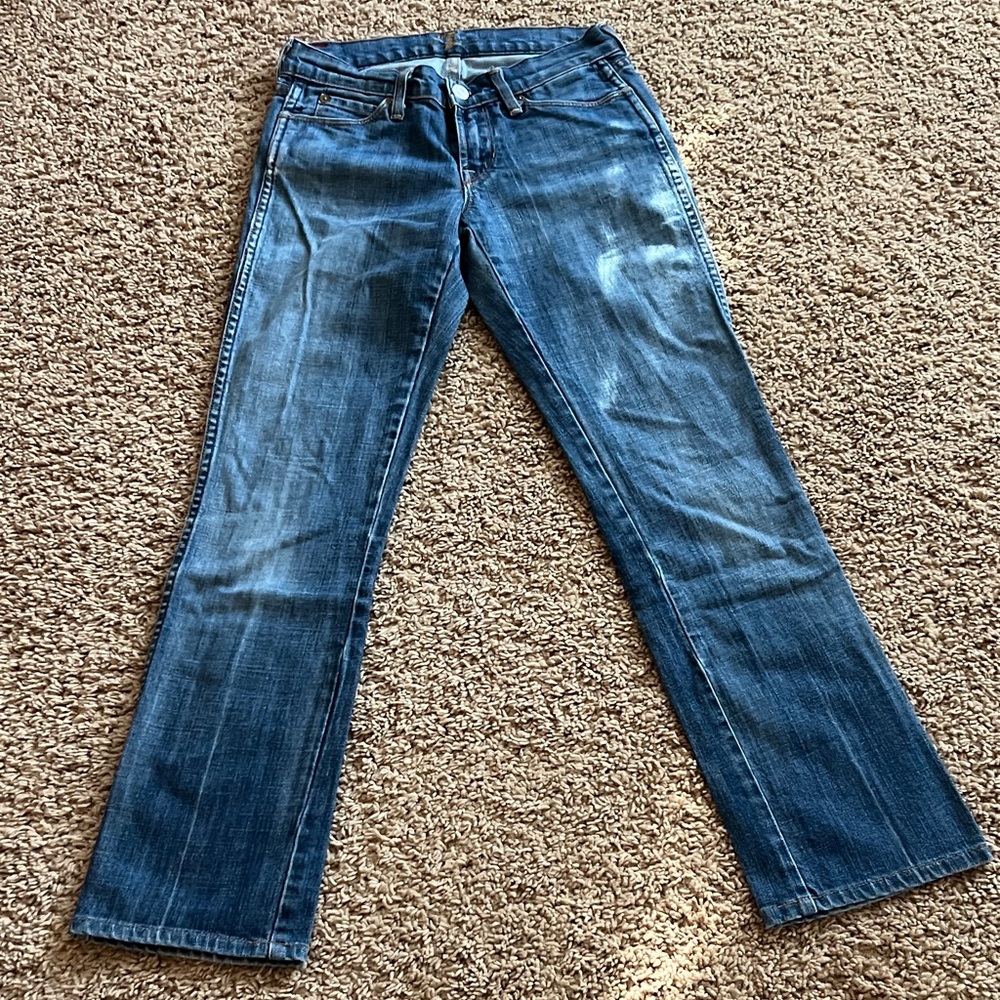 7 For All Mankind Blue Boot Cut Jeans